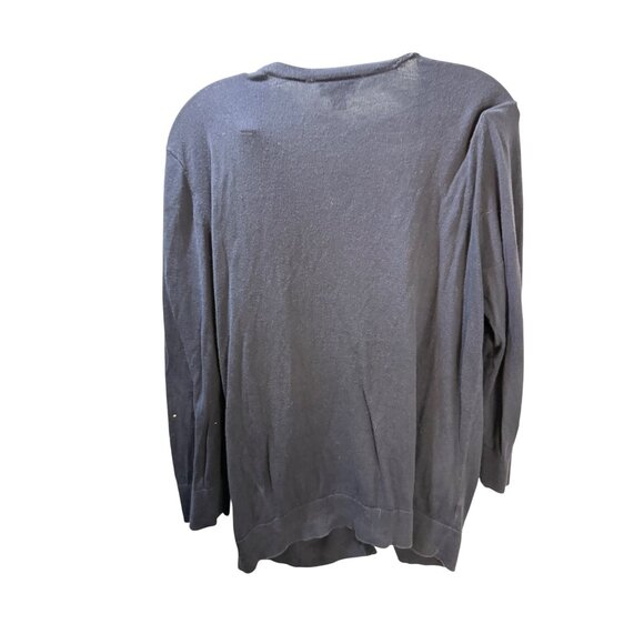 Loft Outlet Navy Blue Lightweight Open Front Cardigan Womens Size M Cotton Blend - Picture 2 of 8